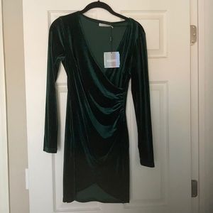 Unworn green wrap dress from Missguided - S